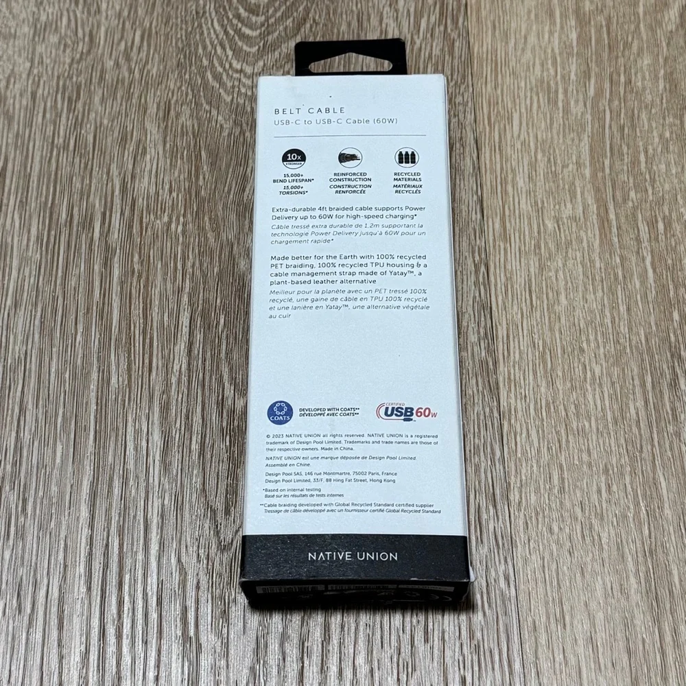 Native Union 4 Feet Belt Cable (USB-C to USB-C) - ZEBRA